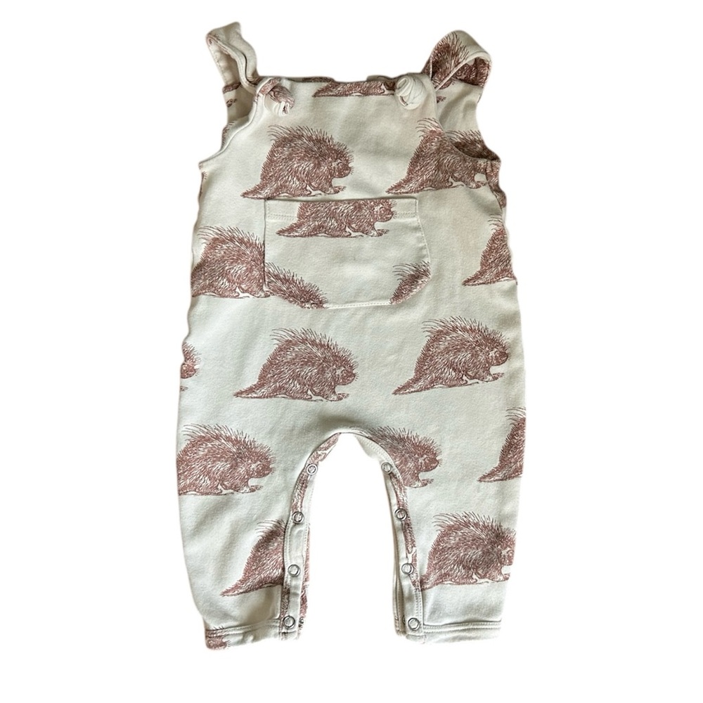 12-18m Kate Quinn Organic Cotton Overalls Porcupine Print 18 Month Romper
